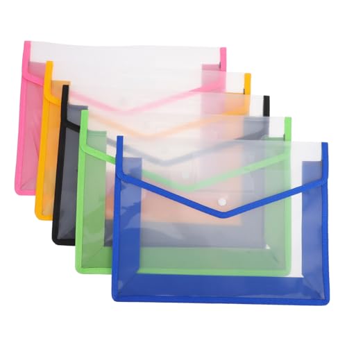WEKADRIN 5 Stück Teiliges Erweiterbare Dokumentenmappe aus Wasserdichtem Kunststoff Transparenter Organizer mit Steckverschluss und Taschen Leichter Büro Schulordner für Umfangreiche von WEKADRIN