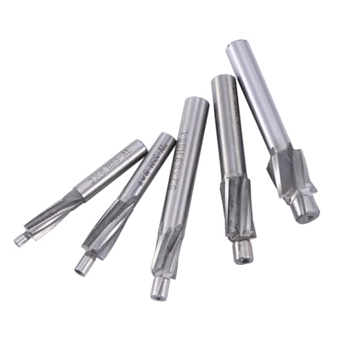 WEKADRIN 5 Stück Teiliges Hochgeschwindigkeitsstahl Senkfräser Cnc Fräser mit Geradem Schaft Hoher Härte Verschleißfest Geeignet für Stahl Edelstahl Aluminium Präzises Entgraten und Bohren von WEKADRIN