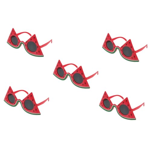 WEKADRIN 5 Stück Wassermelonen Sonnenbrille Plastik Hawaii Partybrille Lustige Karnevalsbrille Geburtstagsfeier Kostümaccessoire Einzigartige Fruchtform Partydeko von WEKADRIN