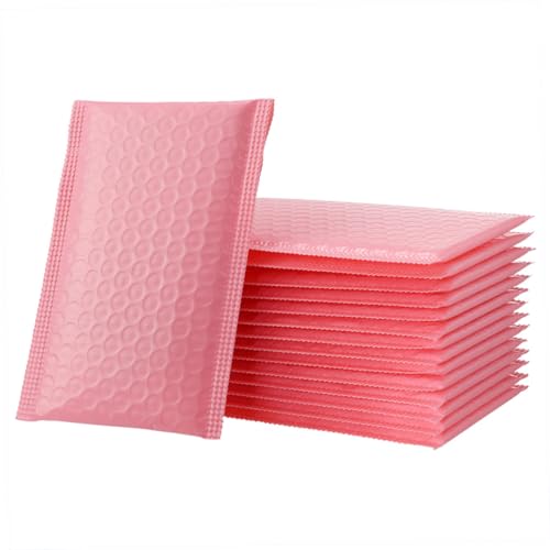 WEKADRIN 50 Stück Gepolsterte Versandtaschen mit Verstärkter Luftpolsterfolie Stoßfest Selbstklebend Rosa für Schmuck Kosmetik Geschenkverpackung und Sicheren Versand WEKADRIN 50 Stück Gepolsterte Versandtaschen mit Verstärkter Luftpolsterfolie Stoßfest Selbstklebend Rosa für Schmuck Kosmetik Geschenkverpackung und Sicheren Versand von WEKADRIN