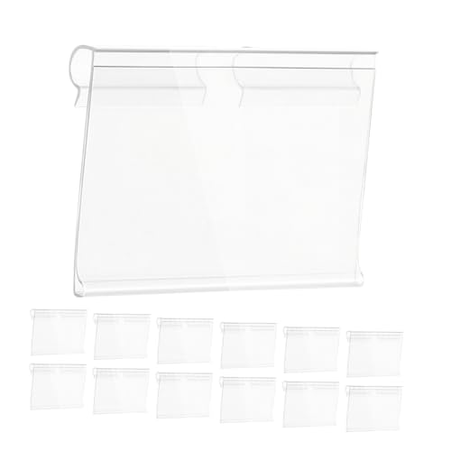 WEKADRIN 50 Stück PVC Etikettenhalter Transparente Preisschildhalter für Drahtregale Clip Etikettenhalter für Supermärkte und Einzelhandel Einfache Breites Anwendungsspektrum Sichtbarkeit von WEKADRIN