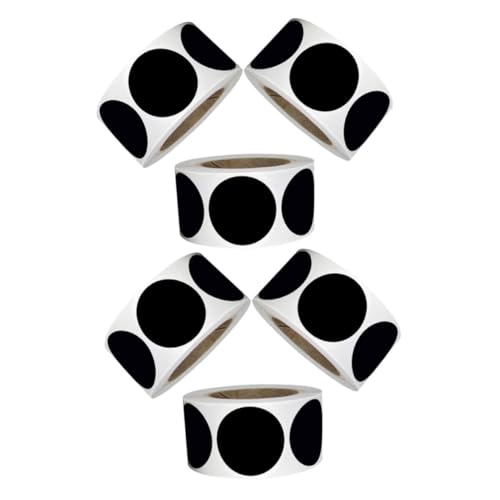 WEKADRIN 6 Rollen Schwarze PVC Aufkleber Rund Je Beschreibbare Etiketten für Gläser und Aufbewahrungsboxen Wasserfest Selbstklebend Farbkodierende Klebepunkte zur Organisation im Büro und WEKADRIN 6 Rollen Schwarze PVC Aufkleber Rund Je Beschreibbare Etiketten für Gläser und Aufbewahrungsboxen Wasserfest Selbstklebend Farbkodierende Klebepunkte zur Organisation im Büro und von WEKADRIN