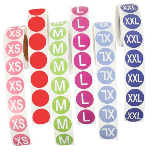WEKADRIN 6 Rollen Selbstklebende Runde Größenetiketten Waschbare Aufkleber für Kleidung Klare Farbdrucke Langlebig und Vielseitig Shirts Pullover Mäntel Einfache Zufällige Zufällige Farbe WEKADRIN 6 Rollen Selbstklebende Runde Größenetiketten Waschbare Aufkleber für Kleidung Klare Farbdrucke Langlebig und Vielseitig Shirts Pullover Mäntel Einfache Zufällige Zufällige Farbe von WEKADRIN