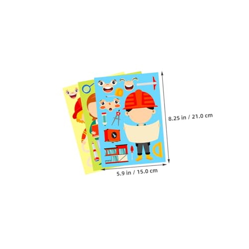 WEKADRIN 6 Sätze DIY Beruf Puzzle Sticker Interaktive Anziehaufkleber für Fördert Kreativität Problemlösung Familienzeit bei Schule Party und Freizeit von WEKADRIN