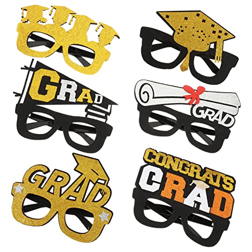 WEKADRIN 6 Stück Brillenrahmen Requisiten Abschlussfeier Gläser mit Graduierungsdekor Abschlusshut Brille Kappe Senioren-Foto-Requisiten Fotokabine der Abschlusssaison Grad Plastik WEKADRIN 6 Stück Brillenrahmen Requisiten Abschlussfeier Gläser mit Graduierungsdekor Abschlusshut Brille Kappe Senioren-Foto-Requisiten Fotokabine der Abschlusssaison Grad Plastik von WEKADRIN