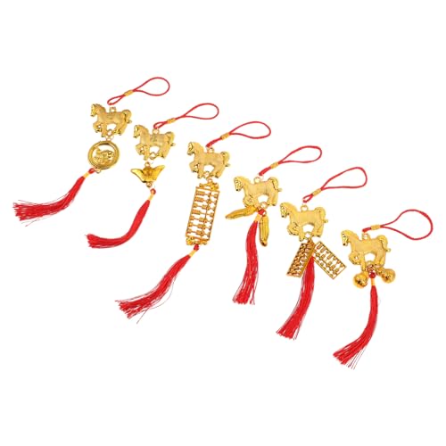 WEKADRIN 6 Stück Teiliges Chinesische Neujahrs Dekorationen Jahr des Pferdes Rote Quasten Anhänger Glücksbringer Kompakt Leicht zum Aufhängen Büro Zimmer Frühlingsfest Schmuck WEKADRIN 6 Stück Teiliges Chinesische Neujahrs Dekorationen Jahr des Pferdes Rote Quasten Anhänger Glücksbringer Kompakt Leicht zum Aufhängen Büro Zimmer Frühlingsfest Schmuck von WEKADRIN