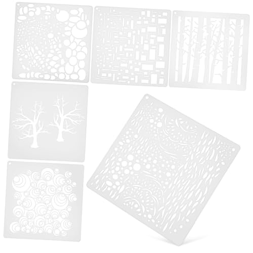 WEKADRIN 6 Stück Teiliges Malvorlagen Schablonen aus Pet Langlebig Vielseitig für DIY Bastelarbeiten Wand Holz Möbel Verzierung Journal Stencils Painting Templates von WEKADRIN