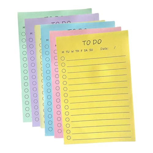 WEKADRIN 6 Stück Teiliges Selbstklebende Kleine Memo Pads mit Raster Farbige Haftende Notizzettel für Schule und Büro Praktische Schreibblöcke zum Markieren und Schnellen Notieren als von WEKADRIN