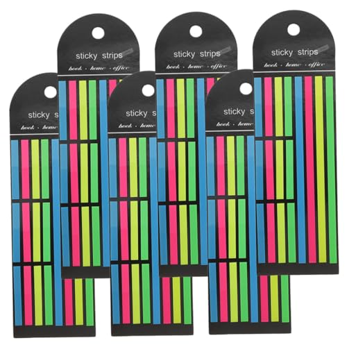 WEKADRIN 6 Stück Teiliges Set Fluoreszierende Haftstreifen Lang und Kurz Bunte Selbstklebende Registerkarten zum Markieren von Buchseiten Praktische Leichte Notizstreifen für Schule und WEKADRIN 6 Stück Teiliges Set Fluoreszierende Haftstreifen Lang und Kurz Bunte Selbstklebende Registerkarten zum Markieren von Buchseiten Praktische Leichte Notizstreifen für Schule und von WEKADRIN