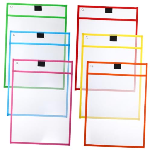 WEKADRIN 6 Stück Transparente Dokumententaschen Beidseitig Klare Schutzfolie Leicht zu Reinigende Hüllen für Büro Schule und Zuhause Schützende Umschläge für Leichte Zufällige Farbe von WEKADRIN