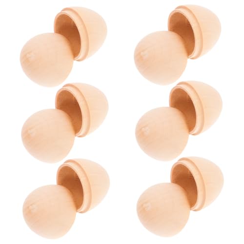 WEKADRIN 6 Stück Unvollendete Holzeier für Diy Ostern Kreative Bastelprojekte Hohl Eier zum Bemalen Ostern und Partys Natürliche Holzoberfläche Langlebig und Vielseitig WEKADRIN 6 Stück Unvollendete Holzeier für Diy Ostern Kreative Bastelprojekte Hohl Eier zum Bemalen Ostern und Partys Natürliche Holzoberfläche Langlebig und Vielseitig von WEKADRIN