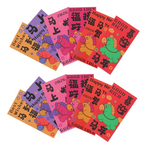 WEKADRIN 60 Stück Rote Umschläge Pferde-jahr Motiv Lunar Envelopes Aus Beschichtetem Papier Für Chinesisches Frühlingsfest Und Familienfeiern Kreative Tierkreis-designs Für Glückwünsche WEKADRIN 60 Stück Rote Umschläge Pferde-jahr Motiv Lunar Envelopes Aus Beschichtetem Papier Für Chinesisches Frühlingsfest Und Familienfeiern Kreative Tierkreis-designs Für Glückwünsche von WEKADRIN