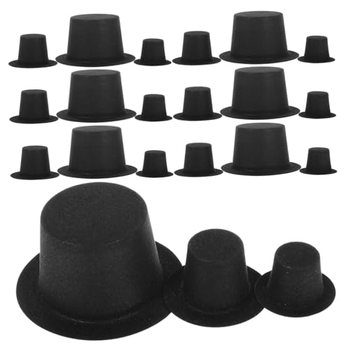 WEKADRIN 60 Stück Teiliges Mini Weihnachtsmützen Schwarz Puppenhüte für Bastelprojekte DIY Weihnachtsdeko Leichte Stabile Material Weihnachtskopfschmuck für Puppen und Schneemänner von WEKADRIN