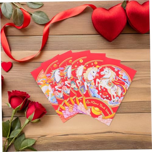 WEKADRIN 60 Stück Vietnamesische Rote Umschläge Pferdejahr Lange Papier Lucky Money Päckchen Traditionelle Hong Bao Für Chinesisches Frühjahrsfest Geschenkverpackung Feier von WEKADRIN