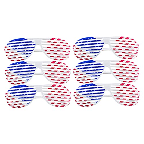 WEKADRIN 6St Shutter-Brille - Amerikanische Flagge - Shutter Shades Partybrille schnapsgläser Shutter- Shutterbrille mit amerikanischer Flagge Plastik von WEKADRIN