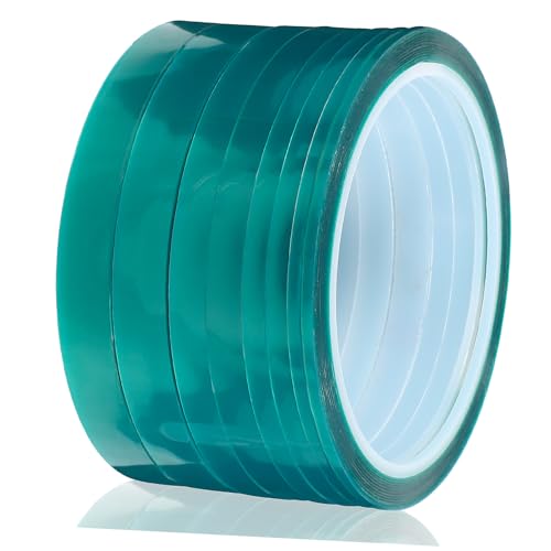 WEKADRIN 8 Rollen Hitzebeständiges Klebeband in Verschiedenen Breiten Lang Grün für Sublimation DIY Handwerk Hohe Temperaturbeständigkeit Flexible Anwendung von WEKADRIN