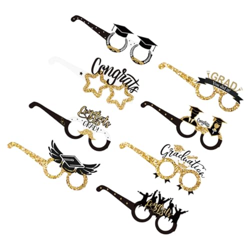 WEKADRIN 8 Stück Teiliges Papierbrillen Abschlussfeier Lustige Fotorequisiten Vielseitige Partydeko für Abschlussfotos und Feierlichkeiten von WEKADRIN