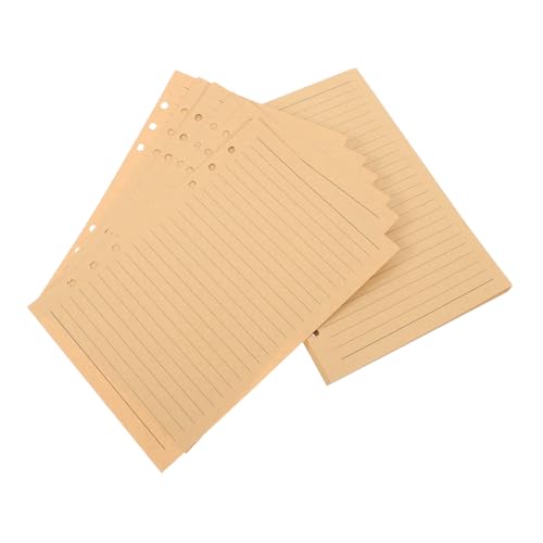 WEKADRIN 80 Blatt Nachfüllpapier Linierte Kraftpapiere Braun Vintage Look Nachfülleinlagen für Ringbuch Notizbuch Vielseitig Robust und Tragbar von WEKADRIN