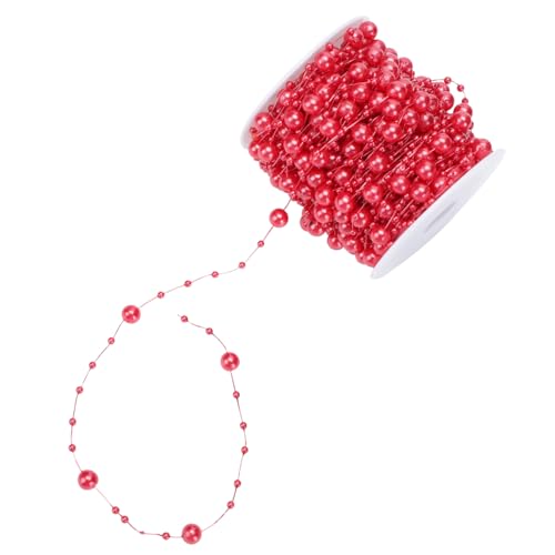WEKADRIN Abs Kunststoff Fischerschnur Perlenkette DIY Dekorationsperlen für Weihnachtsbaum Schmuck Basteln Rot Festliche Girlande für Party Bühne Fensterdeko WEKADRIN Abs Kunststoff Fischerschnur Perlenkette DIY Dekorationsperlen für Weihnachtsbaum Schmuck Basteln Rot Festliche Girlande für Party Bühne Fensterdeko von WEKADRIN