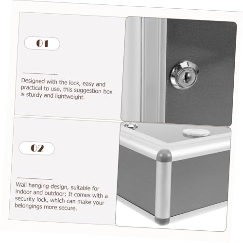 WEKADRIN Abschließbare Wandbriefkasten Aufbewahrungsbox aus Kunststoff und Metall Multifunktionale Spenden Vorschlagsbox für Büro Beschwerde Wahlurne Leichte Sichere Mailbox für Briefe und WEKADRIN Abschließbare Wandbriefkasten Aufbewahrungsbox aus Kunststoff und Metall Multifunktionale Spenden Vorschlagsbox für Büro Beschwerde Wahlurne Leichte Sichere Mailbox für Briefe und von WEKADRIN