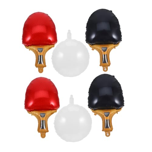 WEKADRIN Aluminium folien Tischtennisballon mit Roten und Schwarzen Schlägern Weiße Runde Tischtennisball Luftballons für Sportparty Deko Wiederverwendbar Schnelle Montage für Jugendliche von WEKADRIN