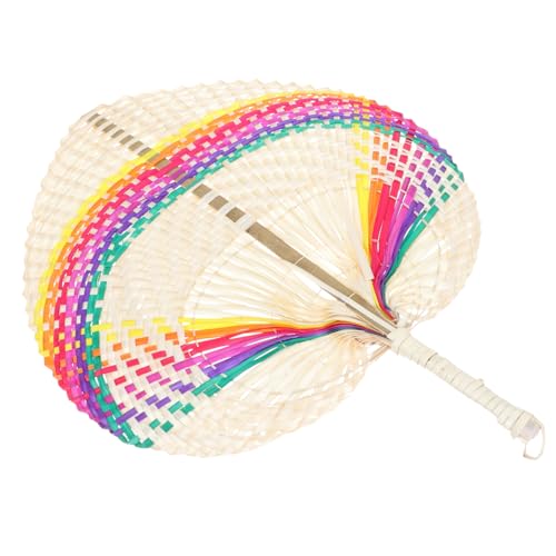 WEKADRIN Bambusfächer Handgefertigt Bunter Dekorativer Fächer im Chinesischen Stil Vintage Design für Hausdekoration und Entspannung Leichter Tragbarer Handfächer für Sommer von WEKADRIN