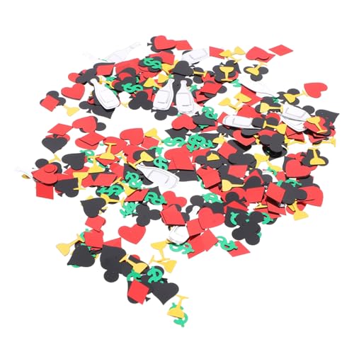 WEKADRIN Buntes Poker Motiv Konfetti aus Stabilem Kunststoff Glänzende Tischdekoration für Festival Party Fotorequisiten Wiederverwendbares mit Flamingo Schwarzen und Silbernen von WEKADRIN