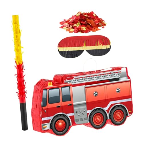 WEKADRIN Feuerwehrauto Pinata mit Augenbinde und Konfetti Feuerwehr Themenparty Deko für Jungen Geburtstag Feier Süße Überraschungsspiel Zubehör WEKADRIN Feuerwehrauto Pinata mit Augenbinde und Konfetti Feuerwehr Themenparty Deko für Jungen Geburtstag Feier Süße Überraschungsspiel Zubehör von WEKADRIN