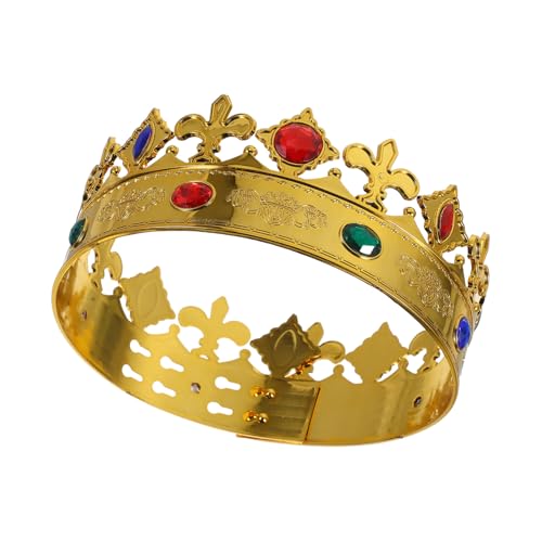 WEKADRIN Goldene Königskrone Kopfschmuck Leicht für Halloween Masquerade Geburtstagsfeier Party Cosplay Royal Kostüm Zubehör mit Komfortablem Sitz und Auffälligem Design WEKADRIN Goldene Königskrone Kopfschmuck Leicht für Halloween Masquerade Geburtstagsfeier Party Cosplay Royal Kostüm Zubehör mit Komfortablem Sitz und Auffälligem Design von WEKADRIN