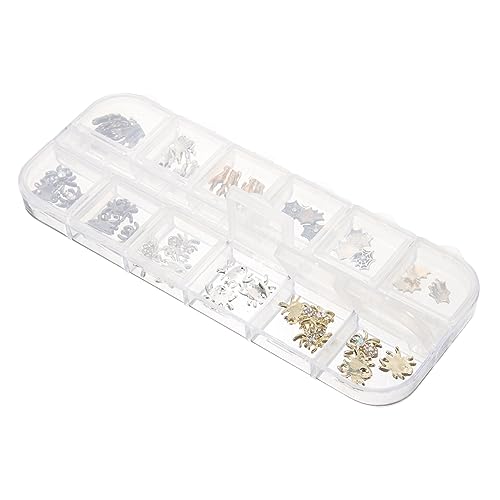 WEKADRIN Halloween Charms Fächer Box mit Gothic Nagelverzierungen Metallische Spinnen und Skelette für DIY Nagelkunst für Naturnägel WEKADRIN Halloween Charms Fächer Box mit Gothic Nagelverzierungen Metallische Spinnen und Skelette für DIY Nagelkunst für Naturnägel von WEKADRIN