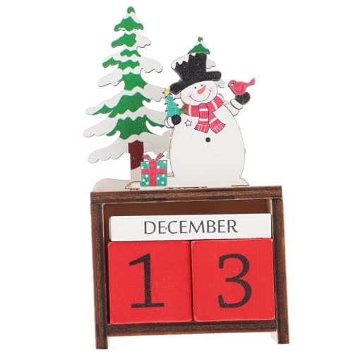 WEKADRIN Holz Adventskalender Schneemann zum Drehen Handbemalt DIY Weihnachtsdeko für Tisch und Regal Platzsparender Countdown Kalender Festliche Xmas Geschenkidee für Freunde und Familie von WEKADRIN