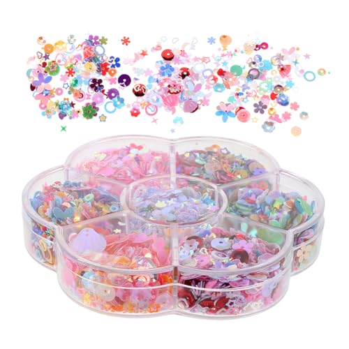 WEKADRIN Irideszierende Muschelform Pailletten Bunte Flache Pailletten für Nähen Basteln Schmuck DIY Nageldesign Party Dekoration Langlebige Glitzer Bastelmaterialien von WEKADRIN