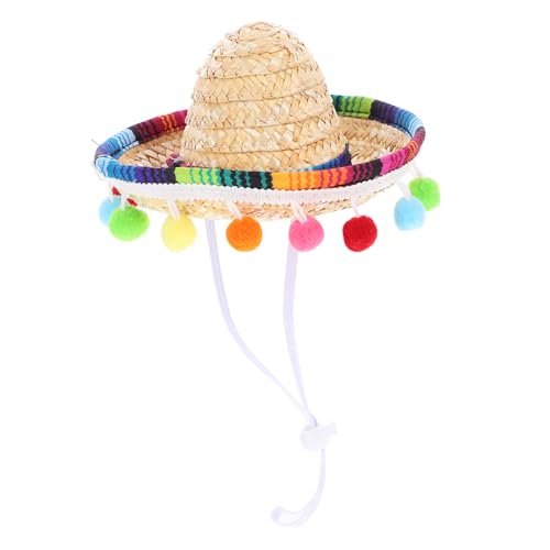 WEKADRIN Kleiner Mexikanischer Sombrero mit Kinnriemen und Bommel Atmungsaktiver Strohhut für Karneval Party und Mexiko Kostüm Vielseitiges Accessoire für Fiesta und Dekoration WEKADRIN Kleiner Mexikanischer Sombrero mit Kinnriemen und Bommel Atmungsaktiver Strohhut für Karneval Party und Mexiko Kostüm Vielseitiges Accessoire für Fiesta und Dekoration von WEKADRIN
