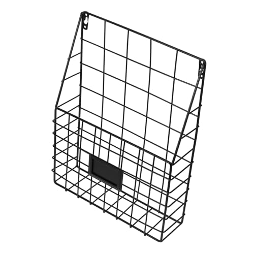 WEKADRIN Metall Wandregal Zeitschriftenhalter Stabiles Hängendes Bücher und Organizer für Büro und Zuhause Eleganter Drahtgitter Design Zeitungsständer zur Wandmontage von WEKADRIN