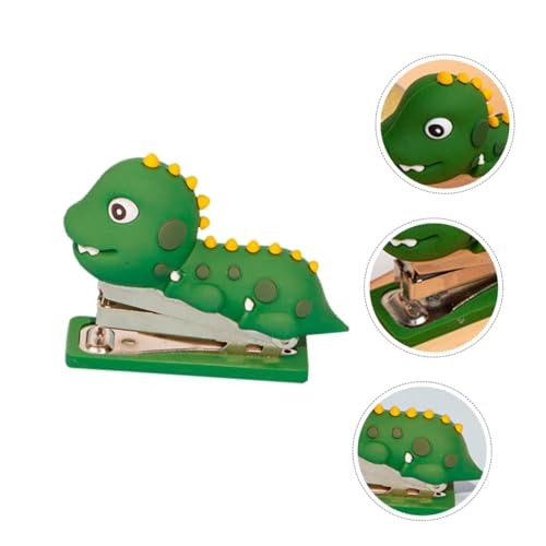 WEKADRIN Mini Hefter Dinosaurier Design Tragbarer Büro Tacker aus Silikon und Kraftsparend für Heften von Papieren und Broschüren Schreibwaren für Schule und Arbeit von WEKADRIN