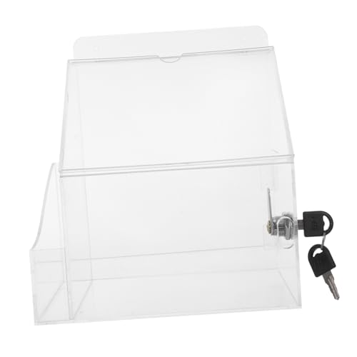 WEKADRIN Multifunktionale Abstimmungsbox -Ticketspender Spendenboxen für Fundraising Visitenkartenetui Spendenboxen für wohltätige Zwecke Tombolaboxen für Tickets Acryl Transparent von WEKADRIN