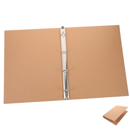 WEKADRIN Nachfüllbare Ringbuch Hülle aus Kraftpapier Dünner Ringordner mit Löchern Wiederverwendbare Lose Notizbuch Abdeckung Schützende Ringbuchhülle für Schule Büro und Studium von WEKADRIN