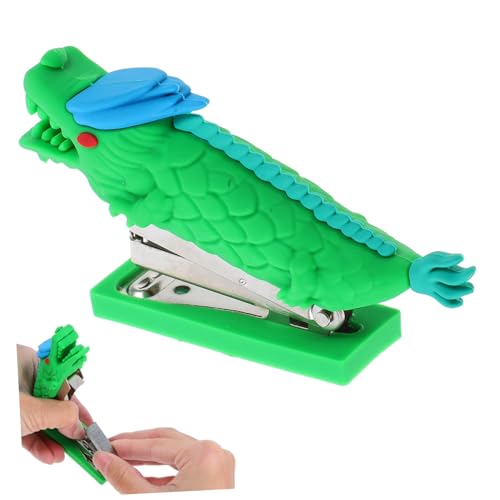 WEKADRIN Niedlicher Hefter Mit Drachenkopf-tiermotiv: Mini-hefter, Tragbares Büromaterial Für Den Schreibtisch, Kompaktes Design, Für Kinder, Studenten Und Den Täglichen Gebrauch von WEKADRIN