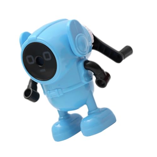 WEKADRIN Niedlicher Roboter Bleistiftspitzer für Handkurbel Anspitzer Tragbar und Leicht für Schule und Zuhause Effektives Schärfen für Bleistifte von WEKADRIN