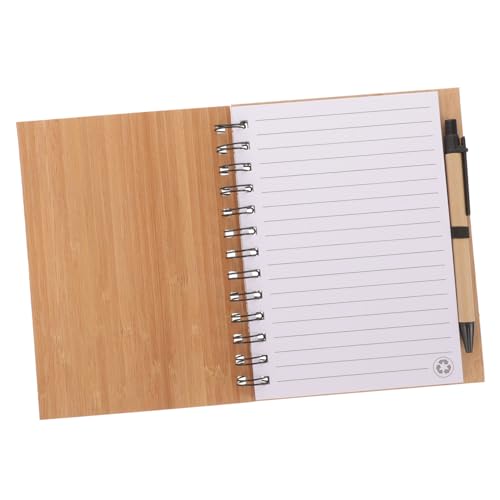 WEKADRIN Notizbuch mit Bambusdeckel Spiralbindung Tragbares Memo Pad mit Stift Praktischer Wochenplaner für Büro Schule Alltag WEKADRIN Notizbuch mit Bambusdeckel Spiralbindung Tragbares Memo Pad mit Stift Praktischer Wochenplaner für Büro Schule Alltag von WEKADRIN