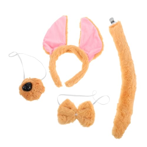 WEKADRIN Puppy Dog Cosplay mit Plüsch Hundohren Haarreif Weiche Nasen und Accessoires für Jungen und Mädchen Leichtes Kostüm für Halloween Geburtstag und Mottoparty von WEKADRIN