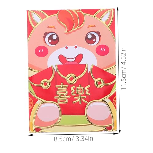 WEKADRIN Rote Geldumschläge Jahr Des Pferdes Papiertaschen für Frühlingsfest Chinesische Hong Bao mit Pferdemotiv Langlebig Faltenfest für Geldgeschenke und Feierlichkeiten WEKADRIN Rote Geldumschläge Jahr Des Pferdes Papiertaschen für Frühlingsfest Chinesische Hong Bao mit Pferdemotiv Langlebig Faltenfest für Geldgeschenke und Feierlichkeiten von WEKADRIN