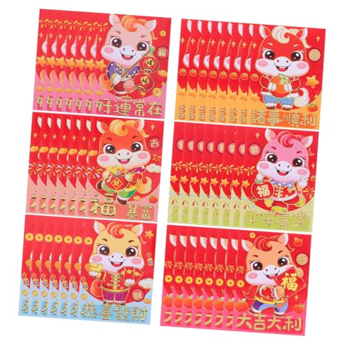 WEKADRIN Rote Umschläge Lunar Year mit Pferdemotiv Festliche Lucky Money Briefumschläge für Chinesisches Neujahr Hochzeiten Geburtstage Geschenkverpackung von WEKADRIN