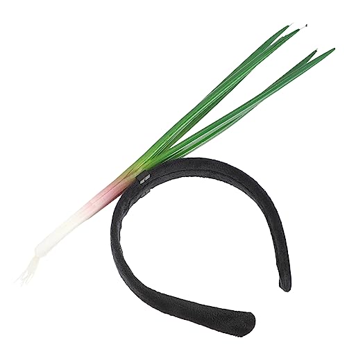 WEKADRIN Schalotten-stirnband Gemüse-kostüm-kopfbedeckung Lustiges Frühlingszwiebel-stirnband Haarschmuck Für Damen Frühlingszwiebel-kopfbedeckung Dummes Stirnband Partystirnband Plastik von WEKADRIN