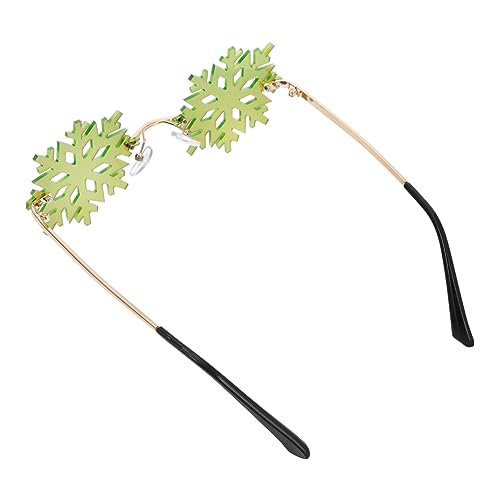 WEKADRIN Schneeflocken Sonnenbrille mit Goldenem Rahmen Leichtes Lustiges Party Accessoire als Foto Requisite für Erwachsene Kreative Festivalbrille für Weihnachten und Karneval von WEKADRIN