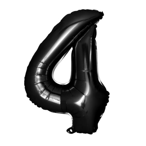 WEKADRIN Schwarze Zahlenballons Folienballons mit Selbstsiegelnd Wiederverwendbar Geburtstagsdeko Jumbo Party Folie für Feier und Jubiläum von WEKADRIN