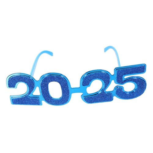 WEKADRIN Silvester Partybrille Blauer Glänzender Oberfläche Lustige Eyeglasses Props für Neujahrsfeiern und Festliche Home Gatherings Robuste Pc Materialqualität von WEKADRIN