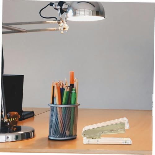 WEKADRIN Transparenter Acryl Heftgerät Büro Tackern Handhefter Multifunktional Klein Langlebig für Schule und Büro Goldfarben von WEKADRIN