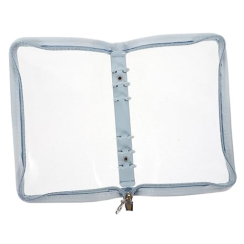 WEKADRIN Transparentes Ringbuch Schutzhülle mit Reißverschluss Leichtes Rutschfestes Notizbuch Cover für Lose Wasserdichtes Tagebuch Zubehör Einfach zu Reinigen für Büro und Reisen von WEKADRIN