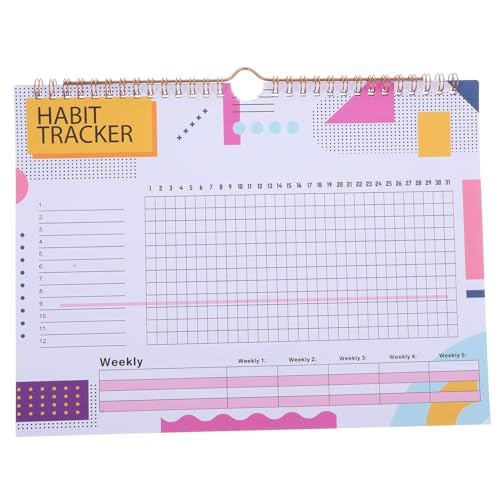WEKADRIN Undatierter Habit Tracker Planer mit Kreativem Monatskalender Übersichtlichem Layout und Notizbereich Motivierend für Produktivität Handlich für Unterwegs für Zielsetzung und von WEKADRIN